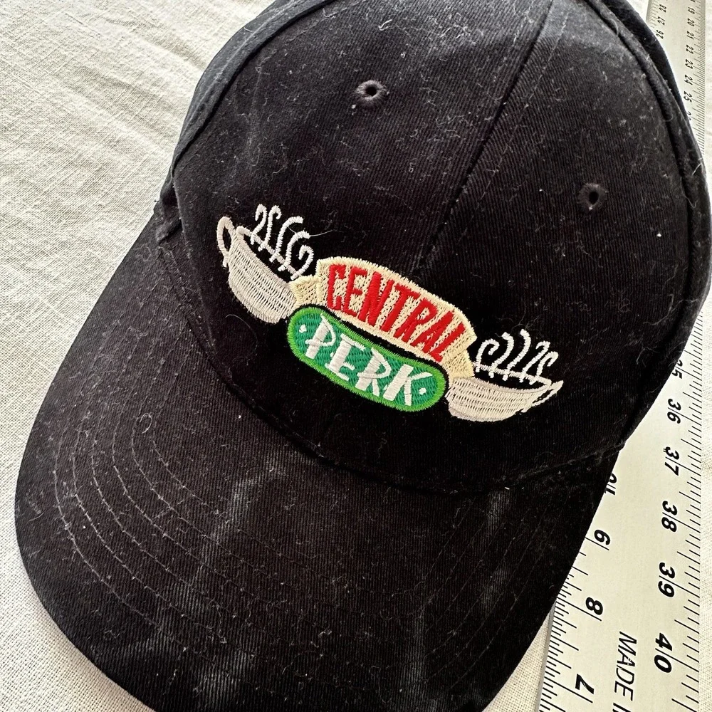 Central Perk Slideback Hat Black Stained Adjustable Embroidered 6 Panel‎ FRIENDS